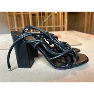Gianni Bini GB Black Tie Sandal Heels womens 7.5